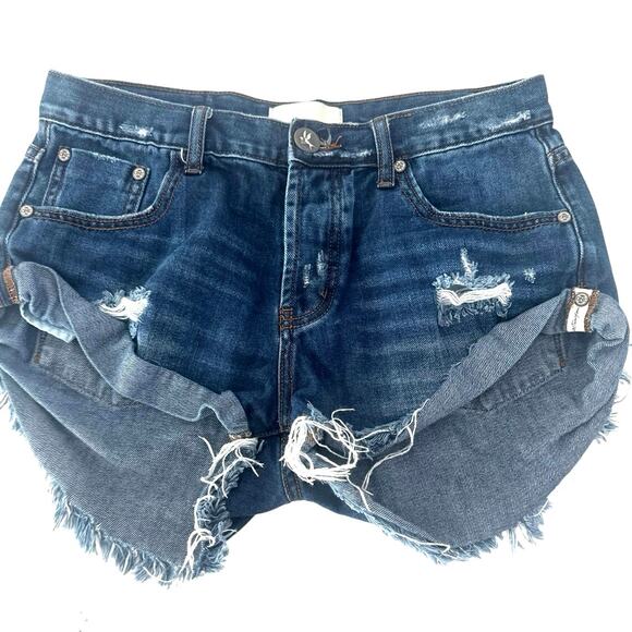 One teaspoon blue denim shorts Sz27 excellent NEW condition NWOT - Picture 1 of 7